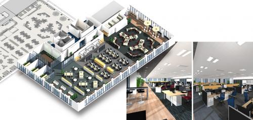 3Dオフィスデザイナー11で作成したオフィスの高画質イメージ